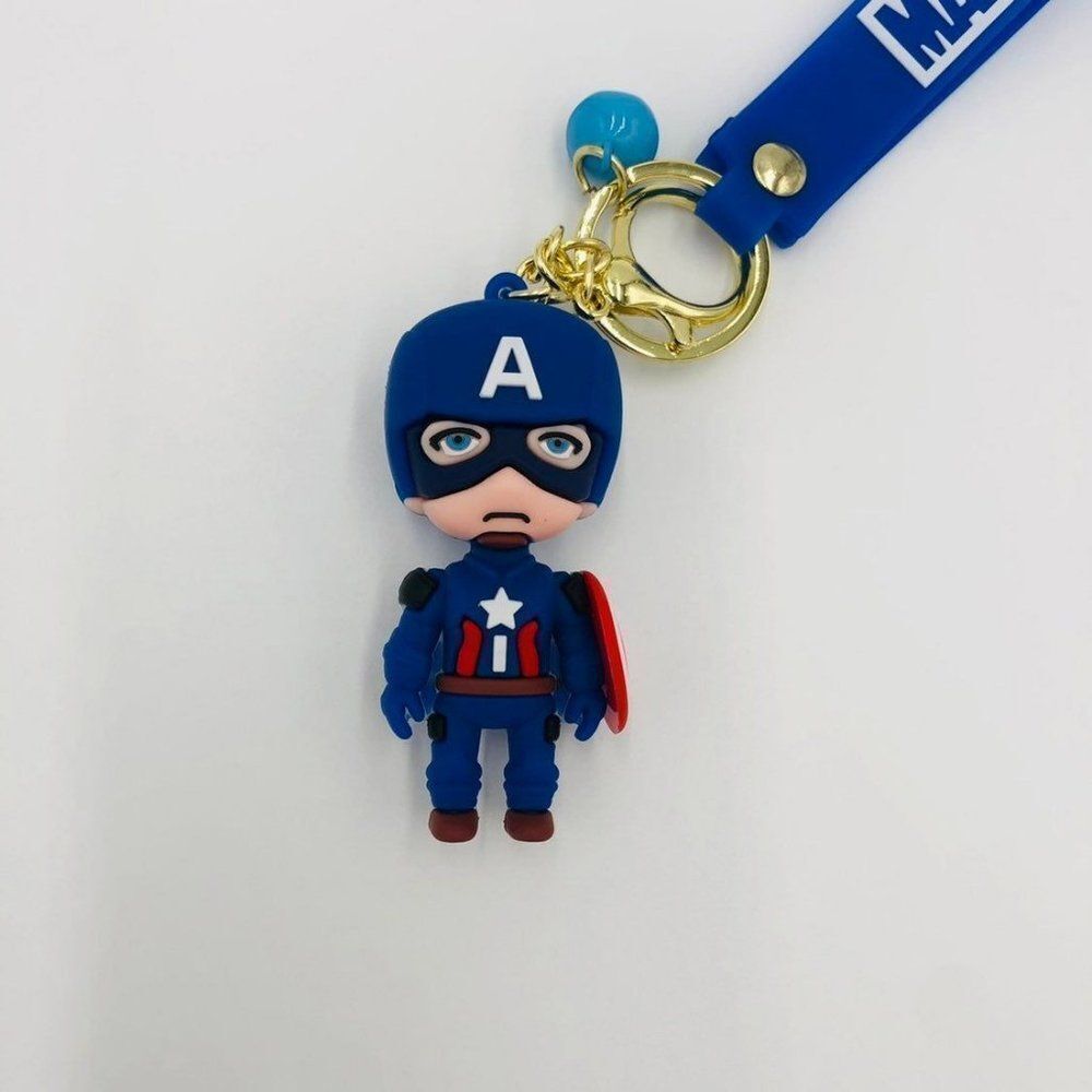 Brand New Captain Marvel Keychain 3D Mini Doll Figurine Key Ring‎